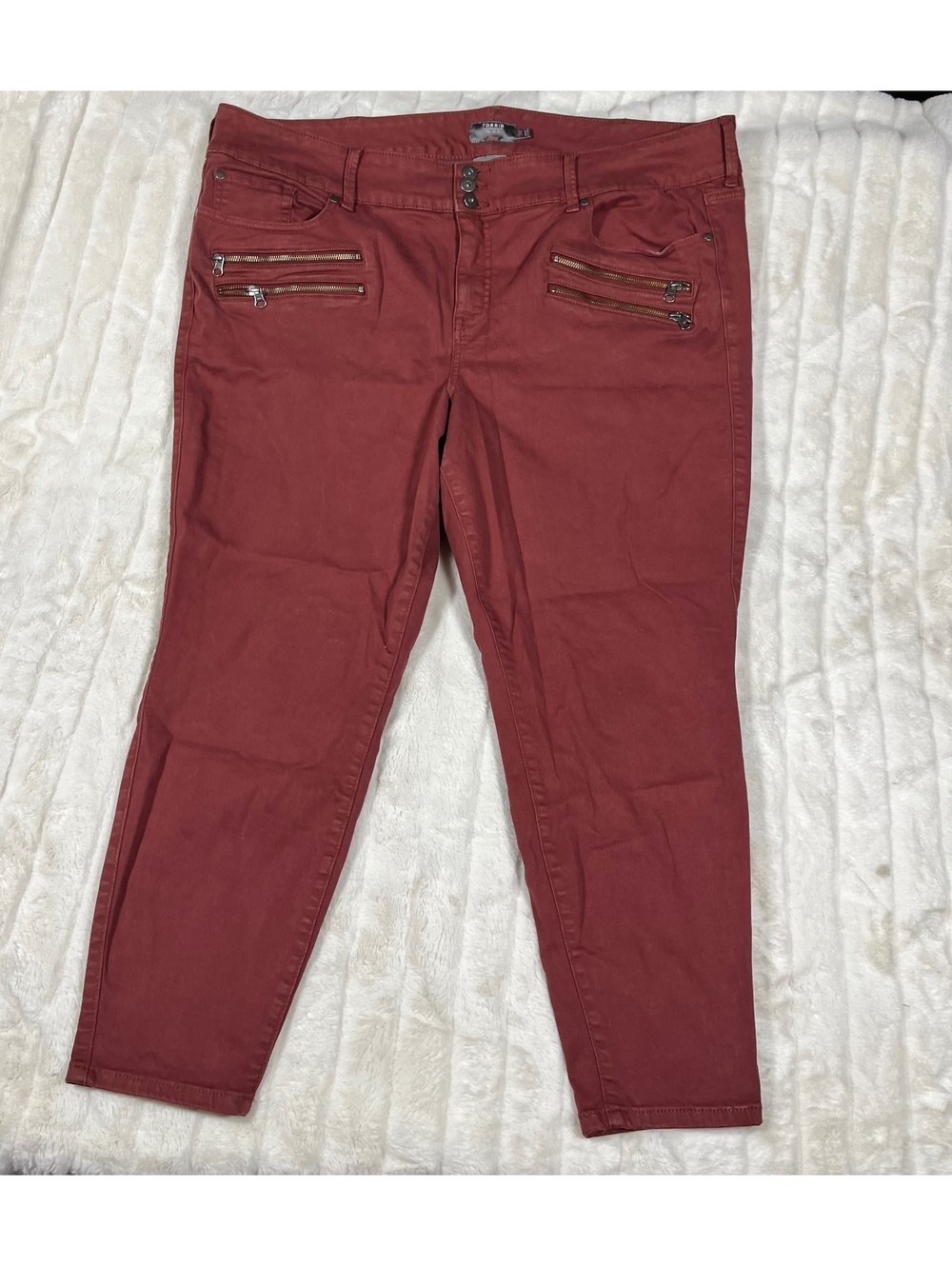 Torrid 26R Red Skinny Zip Pocket Alt Casual Fall School Classic Concert Jeggings